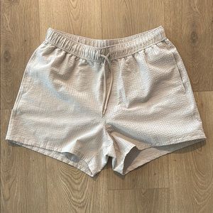 New without tags ASOS Design Men’s Swim trunks Light Beige tan Textured Shorts